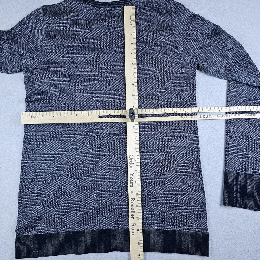 Lululemon Swiftly Breathe Shirt Womens 4 Black Camo Long Sleeve Vented Crewneck